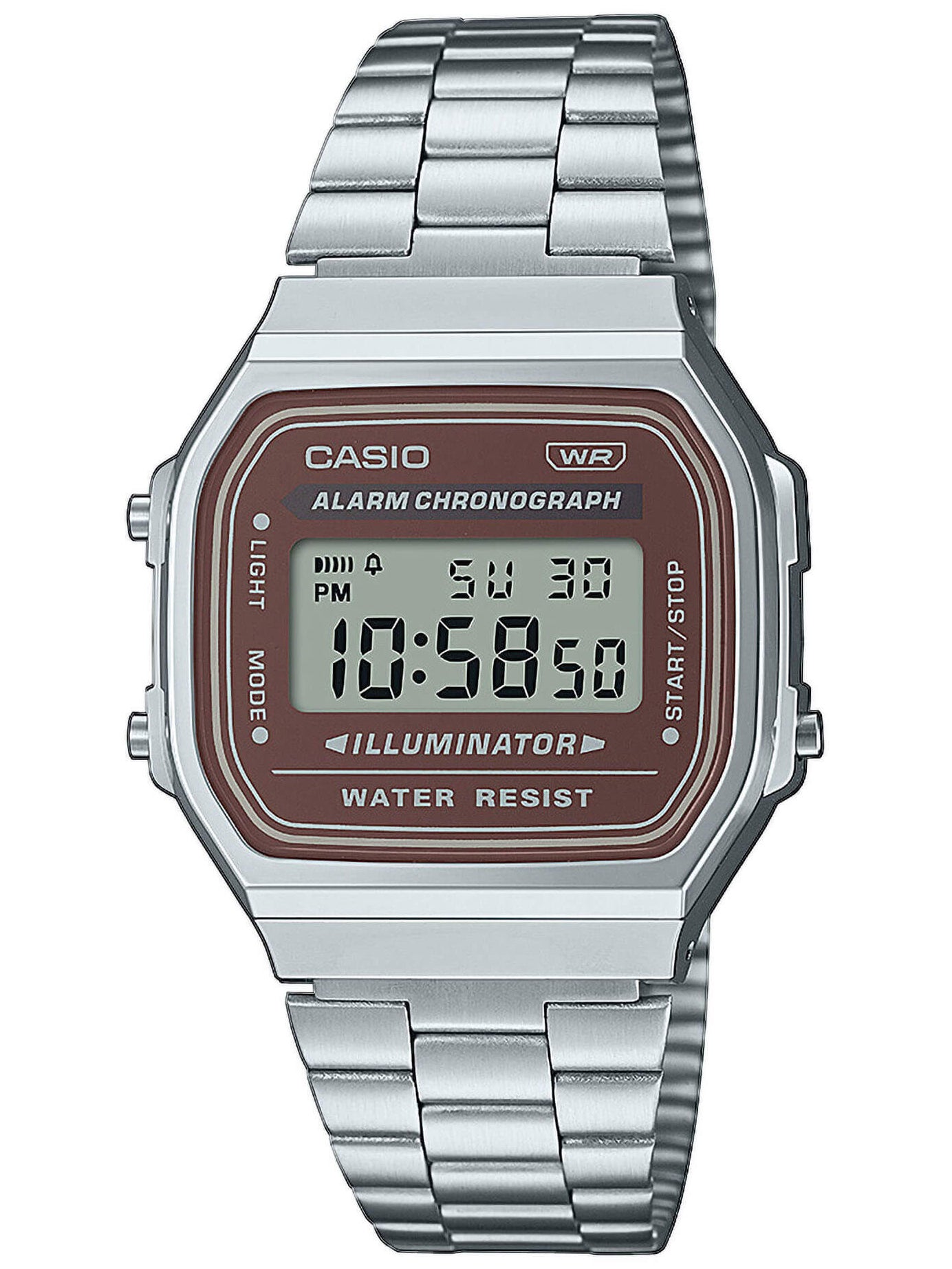 CASIO VINTAGE Silver Stainless Steel Bracelet A 168WA 5AYES