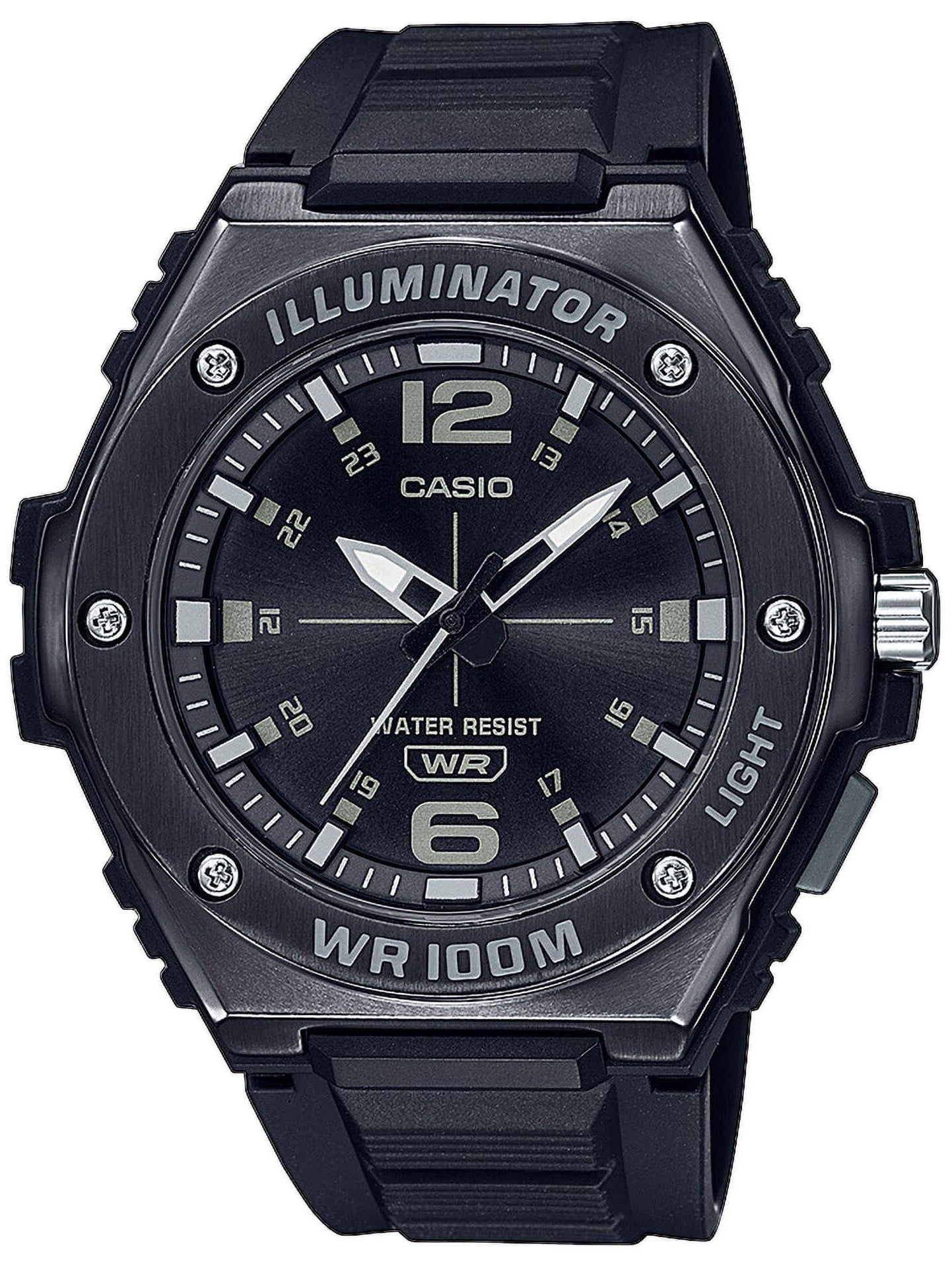 Casio collection black online rubber strap